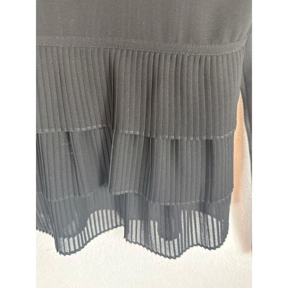 NWT The Kooples Black Pleated V-Neck Top Size XS $215 - Picture 5 of 10